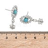 Brass Pave Cubic Zirconia Stud Earring Findings KK-C172-15P-3