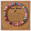 Natural Mixed Gemstone & Brass Beads Stretch Bracelets for Women RV1969-2-1
