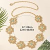 Alloy with Dyed Synthetic Turquoise Cross Link Chain Waist Chains for Women FS-WG34991-02-2