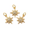 Rack Plating Eco-Friendly Brass Micro Pave Cubic Zirconia Pendants KK-A177-09G-2