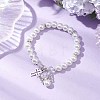 8Pcs Alloy & Pearlized Glass Pearl Beads Stretch Bracelets for Women BJEW-JB11364-01-2