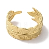 Vacuum Plating 201 Stainless Steel Feather Open Cuff Rings for Women RJEW-C092-26G-2