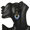 Oval Brass & 304 Stainless Steel Dangle Earrings EJEW-MZ00799-01-2