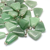 Trapezoid Natural Green Aventurine Pendants G-Q359-08-1