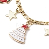 Christmas Tree Santa Claus Alloy Enamel Charm Bracelets BJEW-TA00491-3