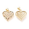 Brass Micro Pave Clear Cubic Zirconia Pendants ZIRC-L096-30G-2