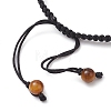 Natural Tiger Eye Rondelle Braided Bead Bracelets BJEW-TA00492-02-4