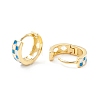 Tartan Pattern Enamel Chunky Hinged Huggie Hoop Earrings for Women EJEW-P196-22G-03-2