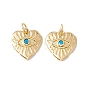 Rack Plating Brass Micro Pave Deep Sky Blue Cubic Zirconia Pendants ZIRC-C040-33G-2