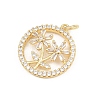Brass Micro Pave Clear Cubic Zirconia Pendants KK-E798-02A-G-2