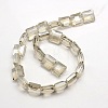 Electroplate Crystal Glass Square Beads Strands EGLA-F064B-08-2