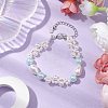 Glass Shell Pearl & ABS Plastic Imitation Pearl Beaded Bracelets for Women BJEW-JB10597-2