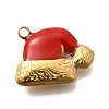 Christmas 304 Stainless Steel Red Enamel Charms STAS-L022-469G-1