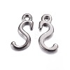 Gunmetal Plated Alloy Letter Pendants PALLOY-J718-01B-S-1