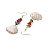 Dyed Shell & Electroplated Conch Shell Dangle Earrings EJEW-JE06061-5