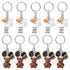 5Pcs Opaque Resin Keychains KEYC-YW00242-01-2