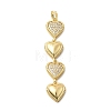 Brass Micro Pave Cubic Zirconia Big Pendants KK-C164-01C-G-1
