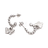 304 Stainless Steel Ring with Butterfly Dangle Stud Earrings EJEW-B018-01P-2