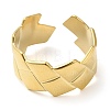 304 Stainless Steel Rhombus Open Cuff Ring for Women RJEW-I098-24G-2
