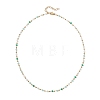Handmade Faceted Rondelle Glass Beaded Link Chain Necklaces NJEW-JN05744-01-4