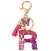 Alloy Resin Butterfly Keychains KEYC-TADJ0002-02G-R-1