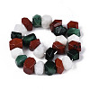 Natural Fuchsite & Red Jasper & Rainbow Moonstone Beads Strands G-T144-16A-01-2