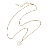 Baroque Natural Keshi Pearl Heart Pendant 304 Stainless Steel Cable Chain Necklaces for Women NJEW-JN05964-4