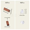 15 Pairs Walnut Wood Rectangle Stud Earring Findings EJEW-SC0001-28-2