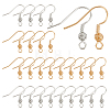 100Pcs 2 Colors Brass French Hooks with Coil and Ball KK-SC0003-62-1