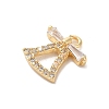 Christmas Theme Brass Micro Pave Cubic Zirconia Charms  KK-P278-02B-G-2