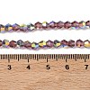 Electroplate Transparent Glass Beads Strands EGLA-K015-18E-4