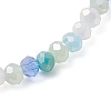 2Pcs 2 Colors Electroplate Faceted Rondelle Glass Beaded Stretch Bracelet Sets BJEW-JB10798-5