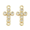 Brass Micro Pave Clear Cubic Zirconia Pendants KK-H259-02B-G-1