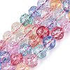 Crackle Transparent Glass Beads Strands GLAA-N063-10mm-01-1