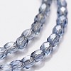 Pearl Luster Plated Glass Faceted Drum Bead Strands GLAA-A032-3mm-PL15-1