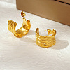 French Retro 304 Stainless Steel C-shaped Stud Earrings VD7473-3