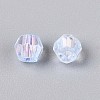 Transparent Spray Painted Glass Beads EGLA-N018-4mm-05-3