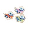 Glass Seed Beaded Pendants PALLOY-MZ01281-2