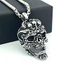 Punk Retro 304 Stainless Steel Skull Pendant Necklaces for Men CH2571-2