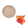 Glass Seed Beaded Rose Flower Pendants PALLOY-MZ01231-02-2