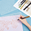 CHGCRAFT 2Sheets 2 Styles Plastic Drawing Painting Stencils Templates DIY-CA0001-86-3