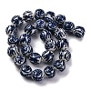 Handmade Blue and White Porcelain Beads Strands PORC-I027-04C-2