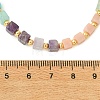 Cube Natural Green Strawberry Quartz & Pink Opal & Southern Jade & Flower Amazonite & Amethyst & Howlite Beaded Necklaces for Women NJEW-JN06610-4