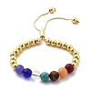 Long-Lasting Plated Brass Beads Slider Bracelets for Women BJEW-K268-02G-4