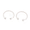 Rhodium Plated 925 Sterling Silver Cuff Earrings EJEW-H124-10P-1