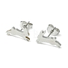 Cute Little Animal Theme 304 Stainless Steel Stud Earrings EJEW-B041-02F-P-1