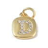 Rack Plating Brass Micro Pave CLear Cubic Zirconia Charms KK-E110-14G-D-1