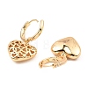 Brass with Cubic Zirconia Dangle Hoop Earrings EJEW-G362-02KCG-2