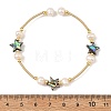 Natural Paua Shell & Potato Pearl Beaded Stretch Bracelets BJEW-JB14172-02-4