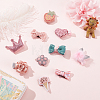 Olycraft 2 Sets Cute Polyester & Cotton Hair Clips Set OHAR-OC0001-04-5